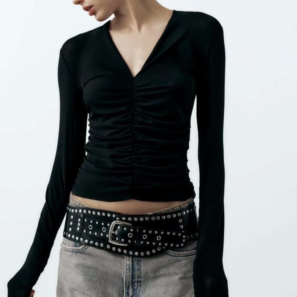 Zara Long sleeve ruched top